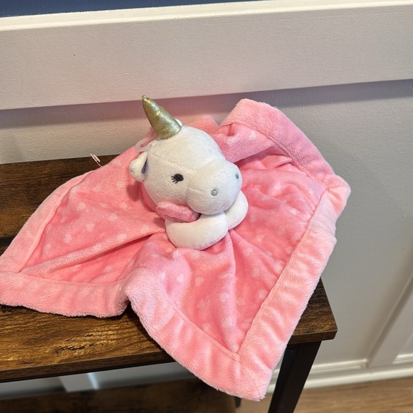 Falls Creek Lovey Pink Unicorn Plush Security Blanket - Picture 2 of 8
